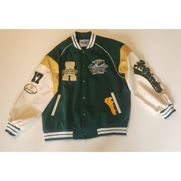 Elfric Eden Varsity Jacket Baseball Vintage Design Hip Hop Mens Small‎ NEW NWOT - Picture 2 of 16